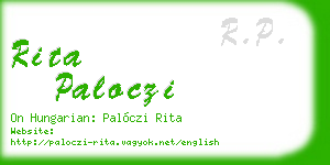 rita paloczi business card